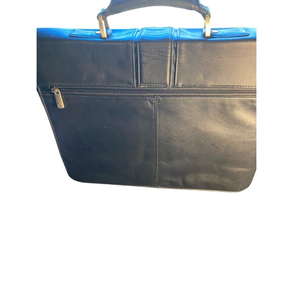 Franklin Covey Black Briefcase With Combination Lock & Zipper Pocket - Picture 2 of 6
